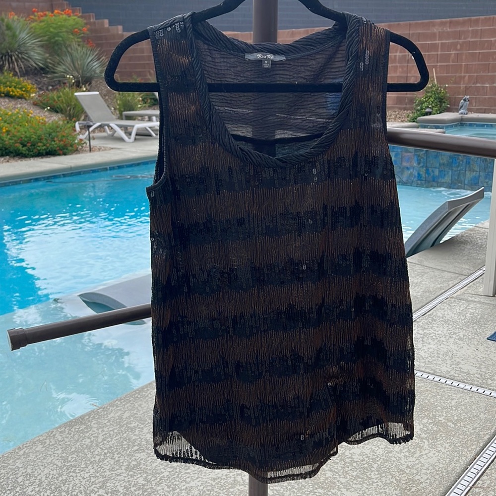 Miss Me Black & Gold Tank, Size M